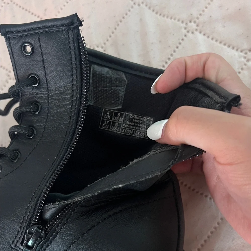 Dr. Martens Black Leather Combat Boots - Picture 4 of 4